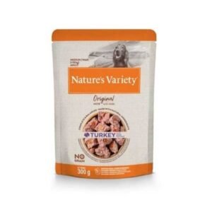 NATURE'S VARIETY DOG ORIGINAL NO GRAIN PATÉ MEDIUM/MAXI PAVO 300g (8 uds./caja)