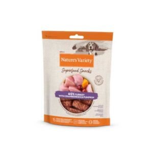 NATURE'S VARIETY DOG SUPERFOOD SNACK PAVO 85g (8 uds./caja)
