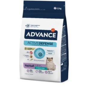 ADVANCE CAT ADULT STERILIZED HAIRBALL PAVO 1.5Kg/3Kg/10Kg