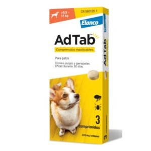 ELANCO ADTAB COMPRIMIDO ANTIPARASITARIO PERROS DE 5,5Kg-11Kg 225mg (3 comprimidos)