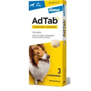 ELANCO ADTAB COMPRIMIDO ANTIPARASITARIO PERROS DE 22Kg-45Kg 900mg (3 comprimidos)
