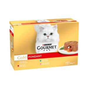 GOURMET GOLD PACK FONDANT BUEY, POLLO, ATÚN Y SALMÓN 12x85g