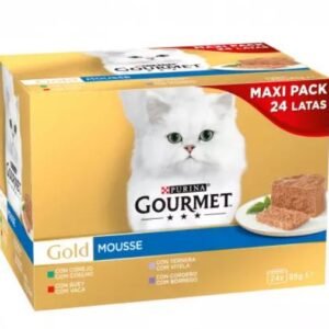 GOURMET GOLD MOUSSE PACK TERNERA, BUEY, CORDERO Y CONEJO 24x85g