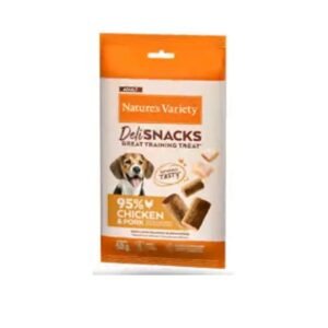 NATURE'S VARIETY DOG DELISNACK ADULT POLLO Y CERDO 50g (12 uds./caja)