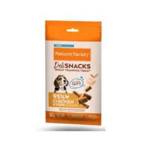 NATURE'S VARIETY DOG DELISNACK PUPPY POLLO Y CERDO 50g (12 uds./caja)