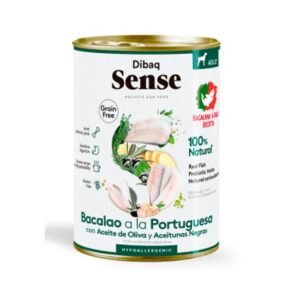 DIBAQ SENSE COMIDA HÚMEDA NO GRAIN DE BACALAO A LA PORTUGUESA PARA PERROS ADULTOS 380g - (12uds./caja)