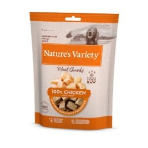 NATURE'S VARIETY DOG LIOFILIZADO SNACK MEAT CHUNKS M/M POLLO 50g (6 uds./caja)